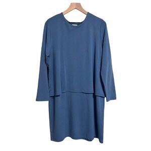J. Jill Blue Long Sleeve Layered Dress
